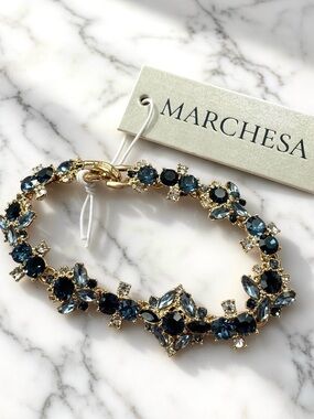 Marchesa Swarovski, Epoxy and Glass Stones Montana Dramatic Flex Bracelet